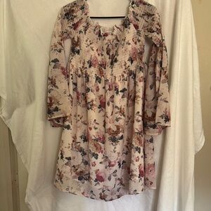 Floral Smocked off shoulder dress